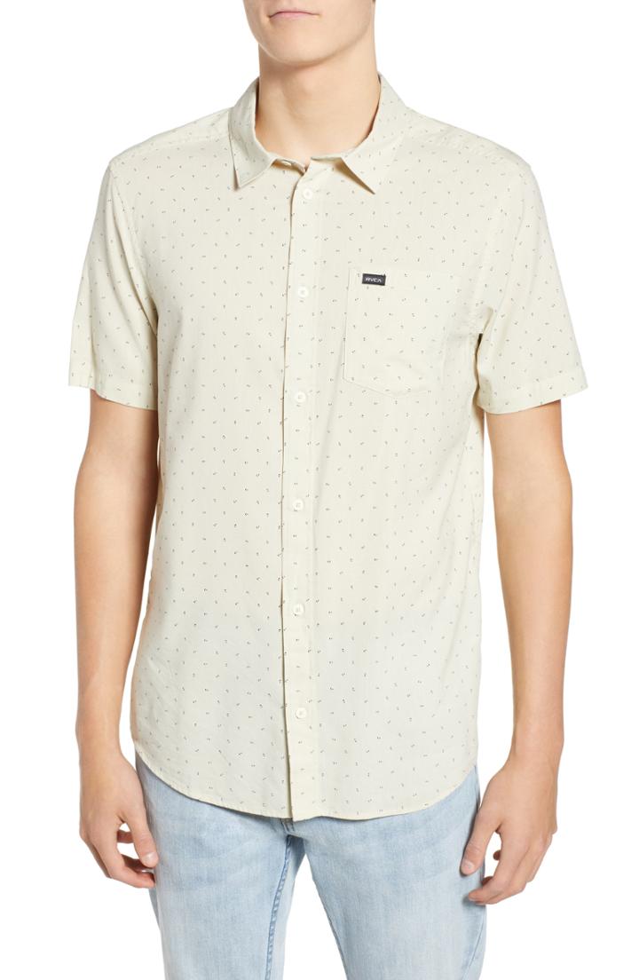 Men's Rvca Legacy Woven Shirt, Size - Ivory