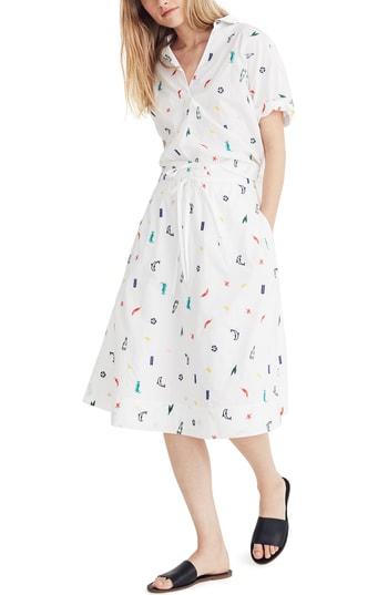 Women's Madewell Embroidered Circle Skirt, Size - White