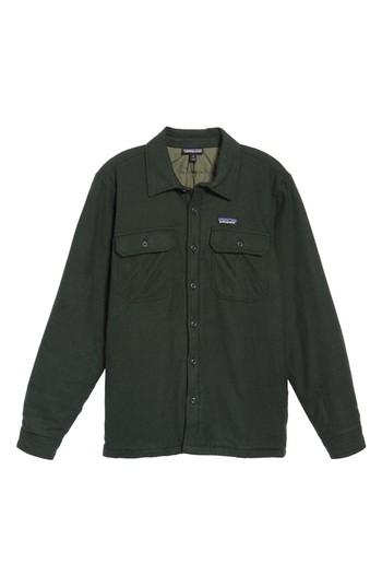 Men's Patagonia 'fjord' Flannel Shirt Jacket, Size - Black