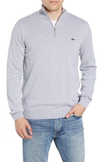Men's Lacoste Quarter Zip Pullover (m) - Grey