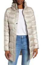 Women's Via Spiga Stand Collar Puffer Jacket - Beige