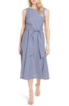 Women's Anne Klein New York Cotton Gingham Midi Dress - Blue