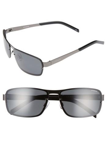 Men's Polaroid 63mm Polarized Sunglasses - Dark Ruthenium