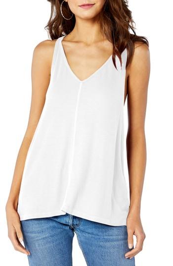 Women's Michael Stars Ribbed Trapeze Tank, Size - White
