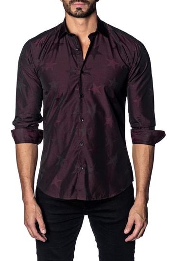 Men's Jared Lang Trim Fit Sport Shirt, Size - Burgundy