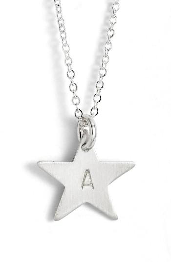 Women's Nashelle Sterling Silver Initial Mini Star Pendant Necklace