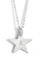 Women's Nashelle Sterling Silver Initial Mini Star Pendant Necklace
