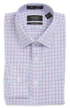 Men's Nordstrom Men's Shop Smartcare(tm) Traditional Fit Plaid Dress Shirt .5 X 33 - Purple
