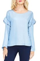 Women's Two By Vince Camuto Ruffle Shoulder Blouse - Blue