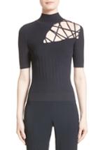 Women's Cushnie Et Ochs Strappy Cutout Mock Neck Top - Blue