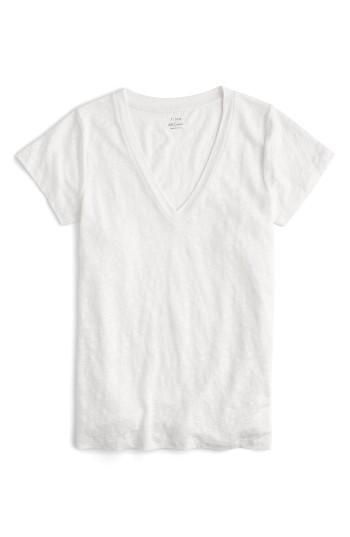 Women's J.crew Linen Tee, Size - White