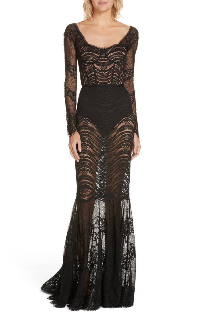 Women's Jonathan Simkhai Lace Bustier Bodysuit Dress - Black