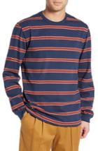 Men's Vans Watson Striped Long Sleeve T-shirt, Size - Blue
