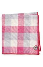 Men's Armstrong & Wilson Pink Checker Linen Pocket Square