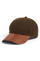 Women's Treasure & Bond Faux Leather Brim Baseball Cap - Green