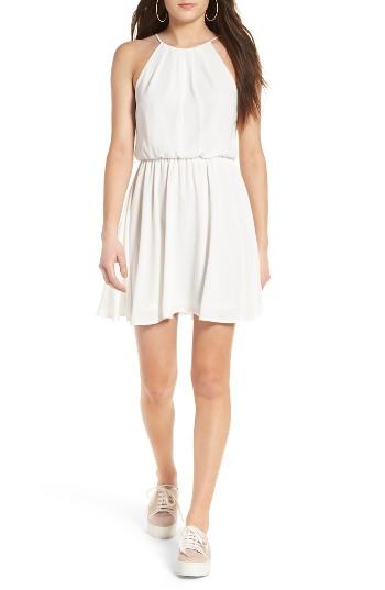 Women's Lush Blouson Chiffon Skater Dress - Ivory