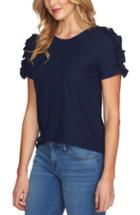 Women's Cece Mixed Media Clip Knit Top - Blue