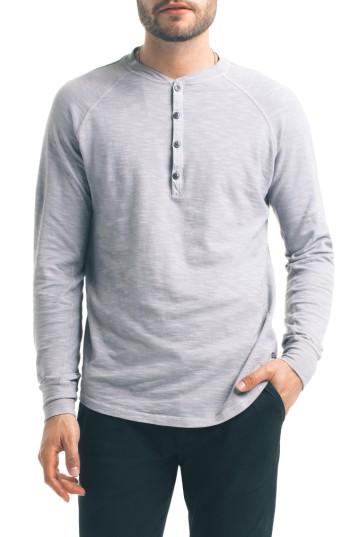 Men's Good Man Brand Slim Fit Slub Henley, Size - Grey