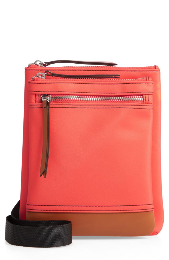 Lodis Los Angeles Zora Nylon & Leather Crossbody Bag - Orange