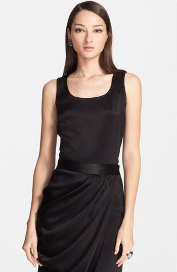 Women's St. John Collection Liquid Satin Round Neck Shell