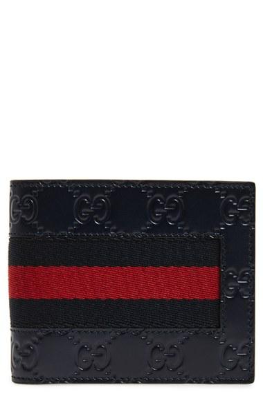 Men's Gucci New Web Wallet - Blue