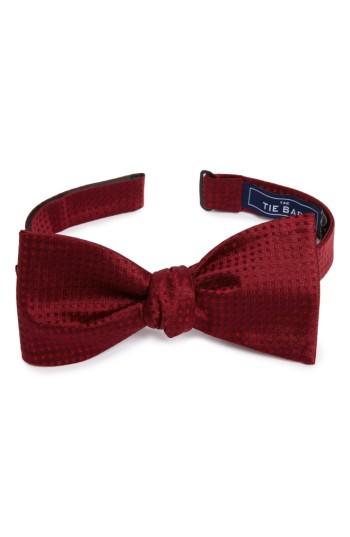 Men's The Tie Bar Check Mates Silk Bow Tie, Size - Burgundy