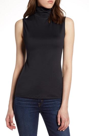 Women's Halogen Mock Neck Shell Top - Black