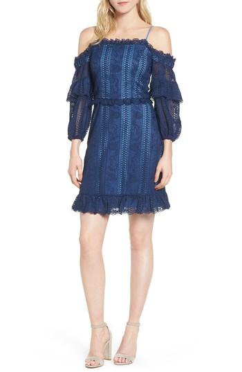 Women's Parker Irma Lace Off The Shoulder Dress - Blue