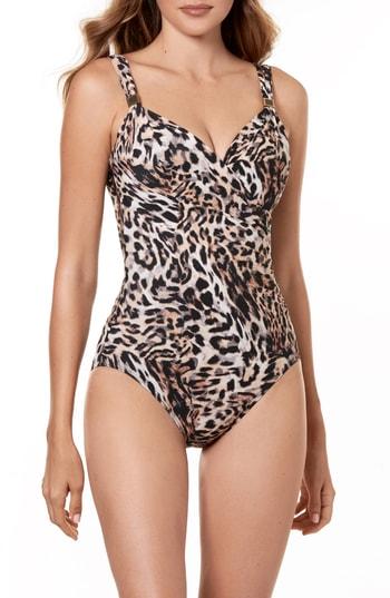 Women's Miraclesuit Sublime Feline Siren Underwire One-piece Swimsuit - Brown
