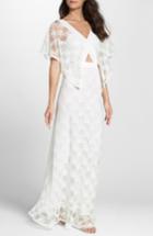 Women's Foxiedox August Handkerchief Sleeve Embroidered Long Dress - Ivory