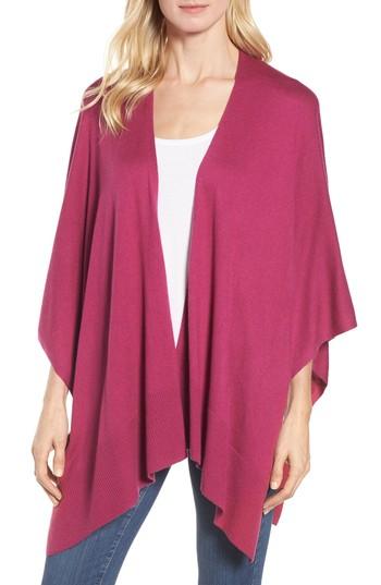 Women's Nordstrom Knit Poncho, Size - Purple