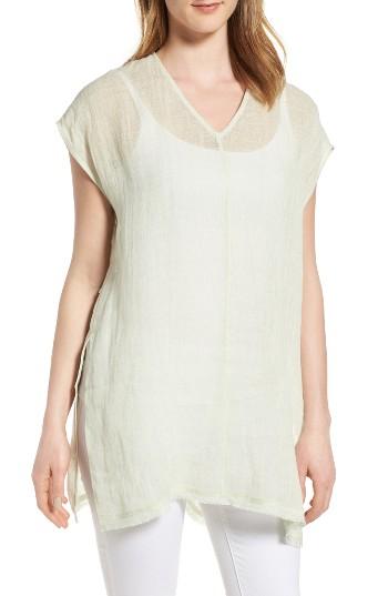 Women's Eileen Fisher Organic Linen Tunic Top, Size - Green