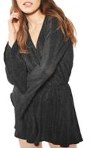 Women's Topshop Crinkle Flute Sleeve Romper Us (fits Like 0) - Black