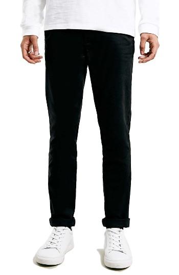 Men's Topman Stretch Skinny Fit Chinos X 30 - Black