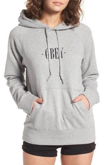 Women's Obey New Times Modern Hoodie, Size - Grey