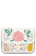 Topshop Lily Flower Bead Crossbody Bag - White