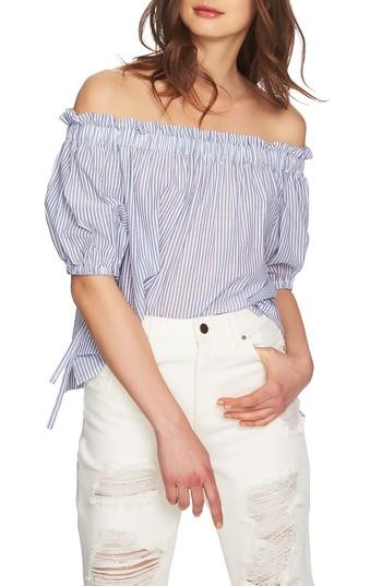 Women's 1.state Ruffle Off The Shoulder Blouse, Size - Blue
