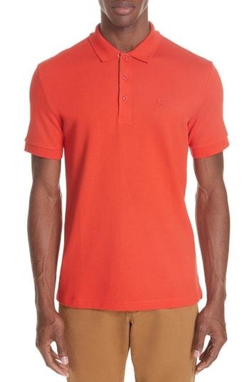Men's Burberry Hartford Pique Polo - Red