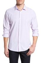 Men's Mizzen+main Wailea Plaid Sport Shirt, Size - Pink