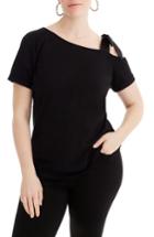 Women's Universal Standard For J.crew Cold Shoulder Bow Top, Size - Black