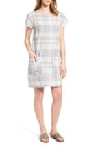 Women's Eileen Fisher Plaid Organic Linen & Cotton Shift Dress
