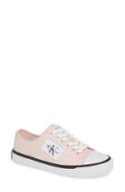 Women's Calvin Klein Jeans Ivory Lace-up Sneaker M - Pink