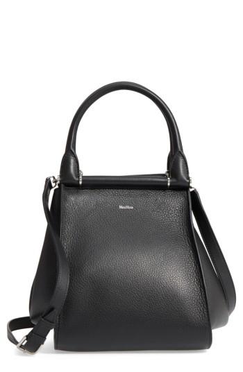 Max Mara Deerskin Leather Satchel - Black
