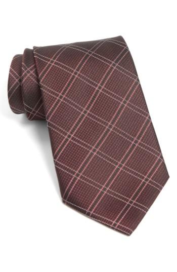 Men's John Varvatos Star Usa Plaid Silk Tie, Size - Red