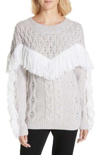 Women's Amur Ulla Fringe Wool Sweater - Ivory