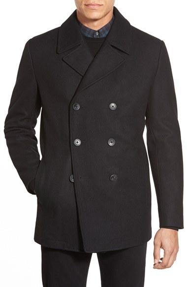 Men's Vince Camuto Classic Peacoat, Size - Black