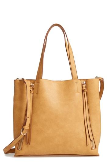 Chelsea28 Leigh Convertible Zipper Faux Leather Tote - Yellow