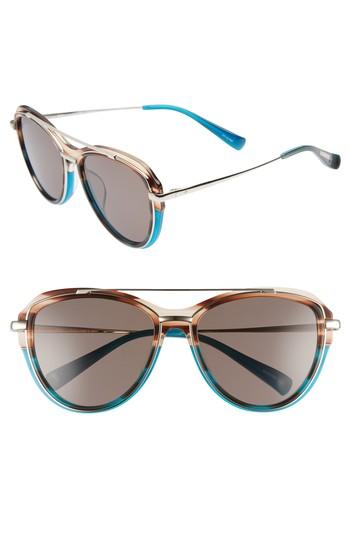 Women's Blanc & Eclare Marrakesh 57mm Aviator Sunglasses - Tahiti Silver/ Grey