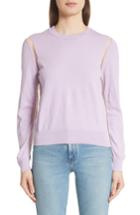 Women's Comme Des Garcons Sheer Panel Crewneck Sweater - Purple