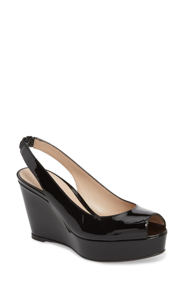 Women's Stuart Weitzman Hampton Sandal .5 M - Black